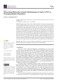 Dissecting Molecular Genetic Mechanisms of 1Q21.1 CNV in Neuropsychiatric Disorders