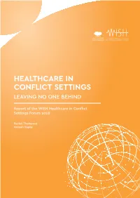 Healthcare in Conflict Settings Leaving No One Behind