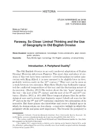 Liminal Thinking and the Use of Geography in Old English Orosius