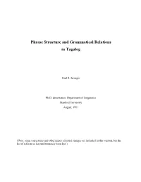 Phrase Structure and Grammatical Relations in Tagalog