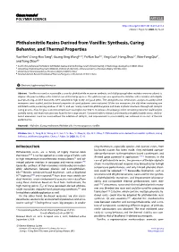 Phthalonitrile Resins Derived from Vanillin: Synthesis, Curing Behavior, and Thermal Properties