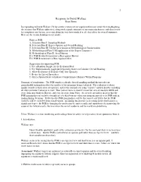 Response to David Wallace Brian Bruya