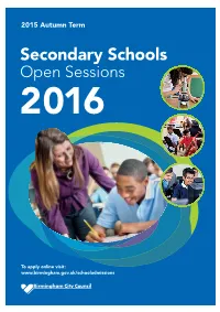 Secondary Schools Open Sessions 2016