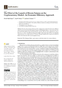 The Effect of the Launch of Bitcoin Futures on the Cryptocurrency Market: an Economic Efﬁciency Approach