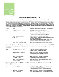 Wsd 2018/19 Uniform Policy