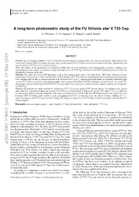 A Long-Term Photometric Study of the FU Orionis Star V 733 Cep Tronomer Roger Persson in 2004 (Persson 2004)