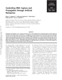 Controlling DNA Capture and Propagation