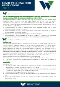 Covid-19 Global Port Restrictions Chile