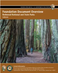 Foundation Document Overview, Redwood
