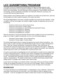 Full-Time Gunsmithing Program Information