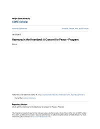 Harmony in the Heartland: a Concert for Peace - Program