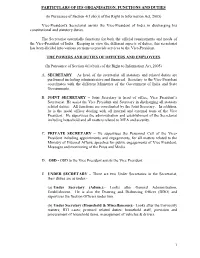 Particulars of Its Organisation, Functions and Duties