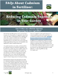 Reducing Cadmium Exposure in Your Garden Faqs About Cadmium In