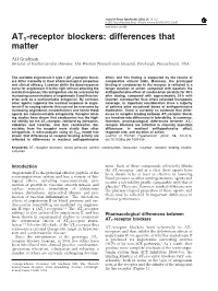 AT1-Receptor Blockers: Differences That Matter