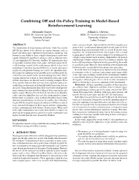 Combining Off and On-Policy Training in Model-Based Reinforcement Learning