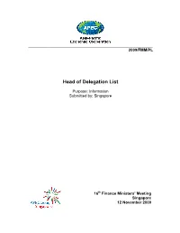 Head of Delegation List