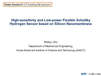 High-Sensitivity and Low-Power Flexible Schottky Hydrogen Sensor Based on Silicon Nanomembrane