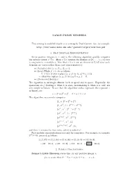 LARGE PRIME NUMBERS This Writeup Is Modeled Closely on A