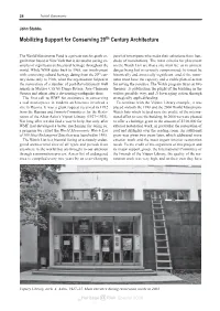 Mobilizing Support for Conserving 20 Th Century Architecture