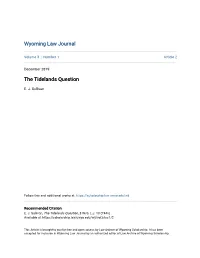 The Tidelands Question