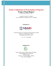 Annual Report Submitted to USAID So the Details of Those Activities Are Not Reported Here