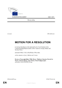 En En Motion for a Resolution