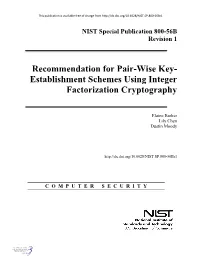 Establishment Schemes Using Integer Factorization Cryptography