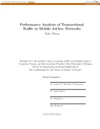 Performance Analysis of Transactional Traffic in Mobile Ad-Hoc Networks