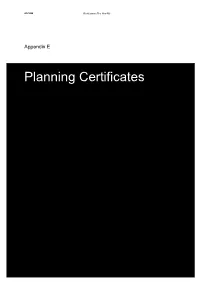 Planning Certificates