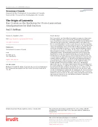 Rae Craton As the Backstop for Proto-Laurentian Amalgamation by Slab Suction Paul F