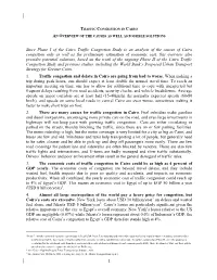 Since Phase I of the Cairo Traffic Congestion Study Is an Analysis Of