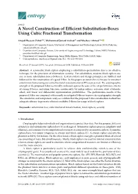 A Novel Construction of Efficient Substitution-Boxes Using Cubic