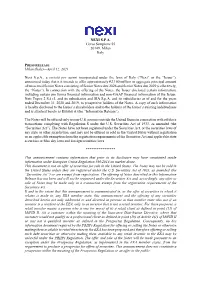 April 12Th 2021 Cleansing Statement
