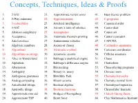 Concepts, Techniques, Ideas & Proofs