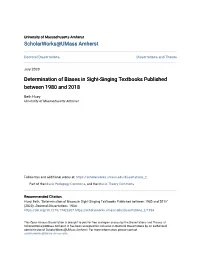 Determination of Biases in Sight-Singing Textbooks Published Between 1980 and 2018