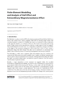 Finite-Element Modelling and Analysis of Hall Effect and Extraordinary Magnetoresistance Effect