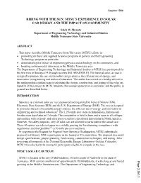 Mtsu's Experience in Solar Car Design and the Impact on Community