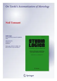 On Tarski's Axiomatization of Mereology