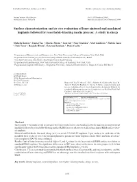 Surface Characterization and in Vivo Evaluation of Laser Sintered and Machined Implants Followed by Resorbable-Blasting Media Process: a Study in Sheep