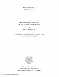 The Sama/Bajau Language in the Lesser Sunda Islands