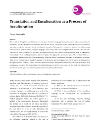 Translation and Enculturation As a Process of Acculturation