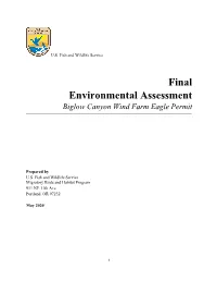 Final Environmental Assessment (EA) Is Tiered to the Final Programmatic Environmental Impact Statement for the Eagle Rule Revision (PEIS; USFWS 2016B)