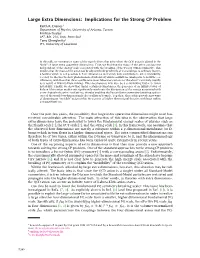 Large Extra Dimensions: Implications for the Strong CP Problem Keith R