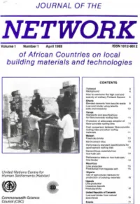 Of African Countries on Local Building Materials and Technologies