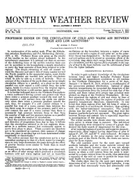 Professor Exner on the Circulation of Cold and Warm Air Between High and Low Latitudes