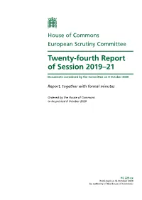 Twenty-Fourth Report of Session 2019–21