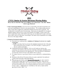 2019 CVLL JR SR Rules