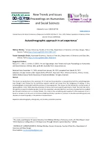 Autoethnographic Approach in Art Experience*