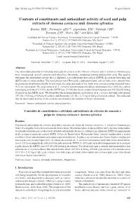Contents of Constituents and Antioxidant Activity of Seed and Pulp Extracts of Annona Coriacea and Annona Sylvatica