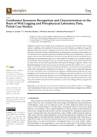 Geothermal Resources Recognition and Characterization on the Basis of Well Logging and Petrophysical Laboratory Data, Polish Case Studies